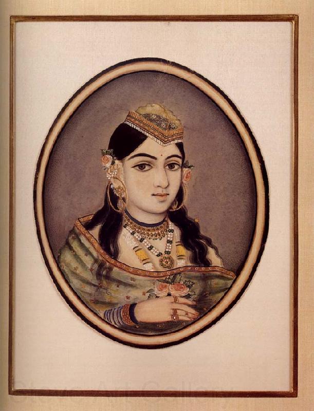 unknow artist A Courtesan of Maharaja Sawai Ram Singh of Jaipur Dressed for the Spring Festival France oil painting art